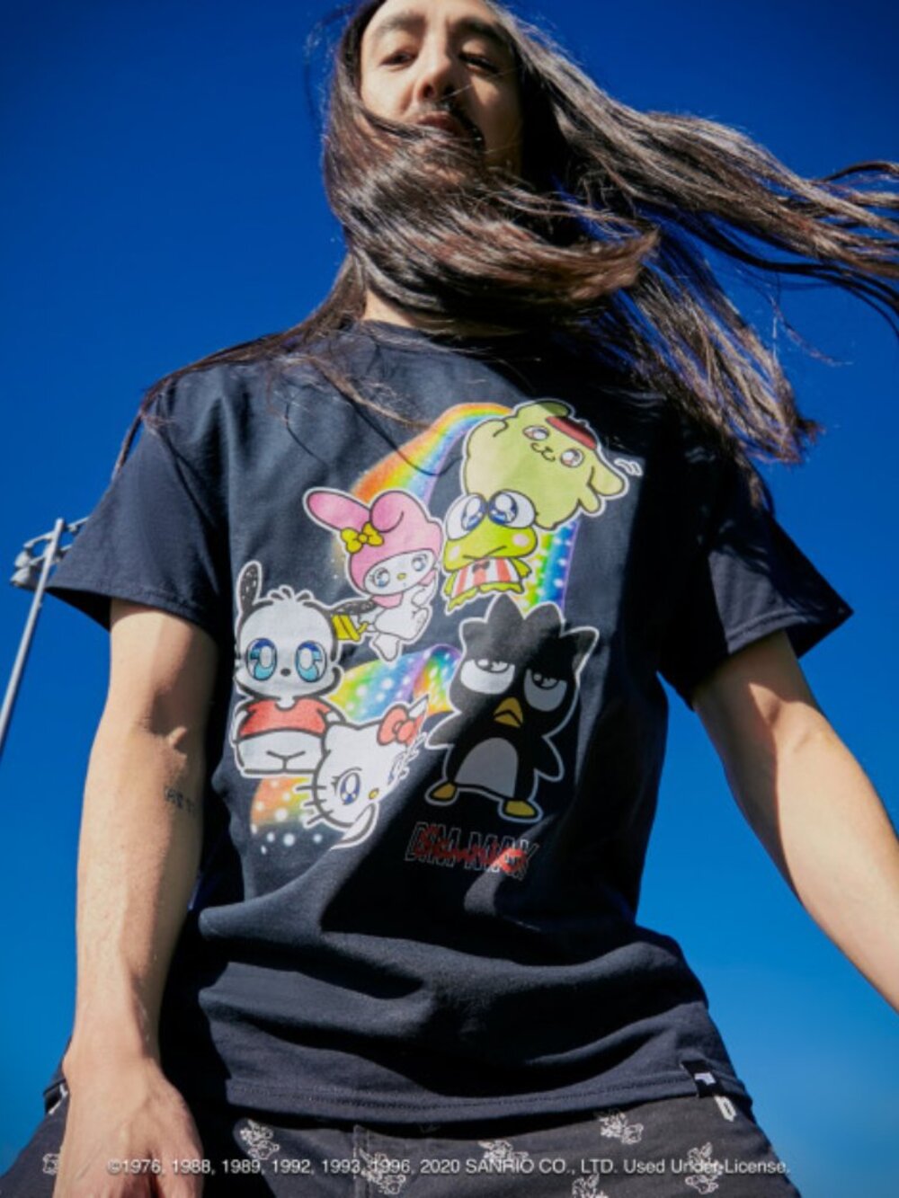 Dim Mak x Sanrio Rainbow T-Shirt in Black